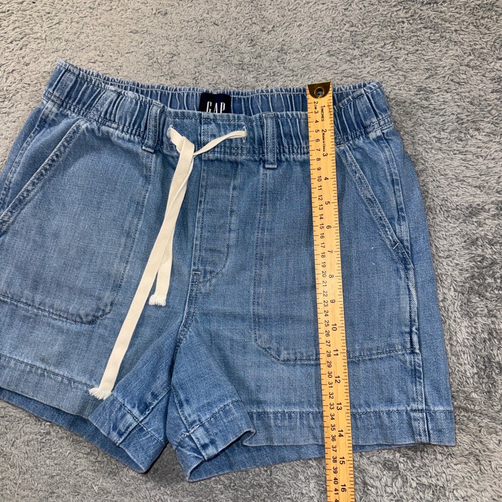 Gap Women Pull On Denim Shorts Small Light Wash Blue Elastic Waist Cotton - Picture 7 of 9